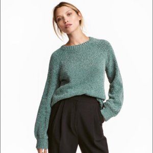 H&M green and sparkle sweater